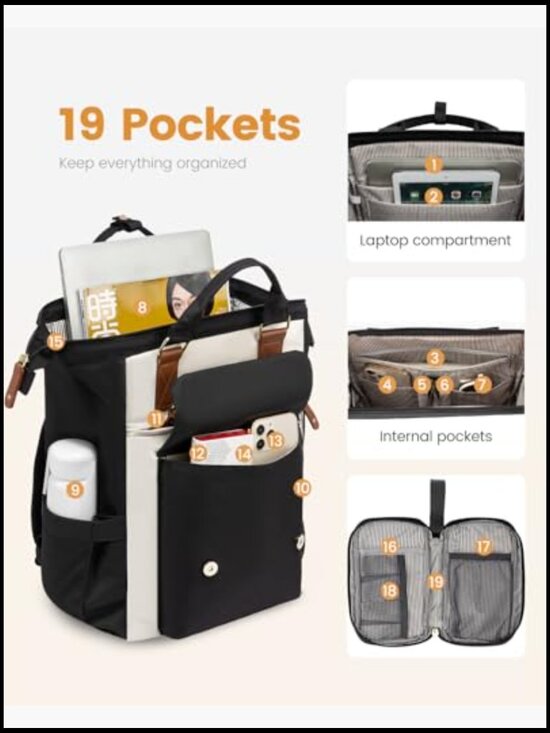 Laptop Backpack for Women Work Teacher Bag Business Travel College Bookbag 15.6 main image 4